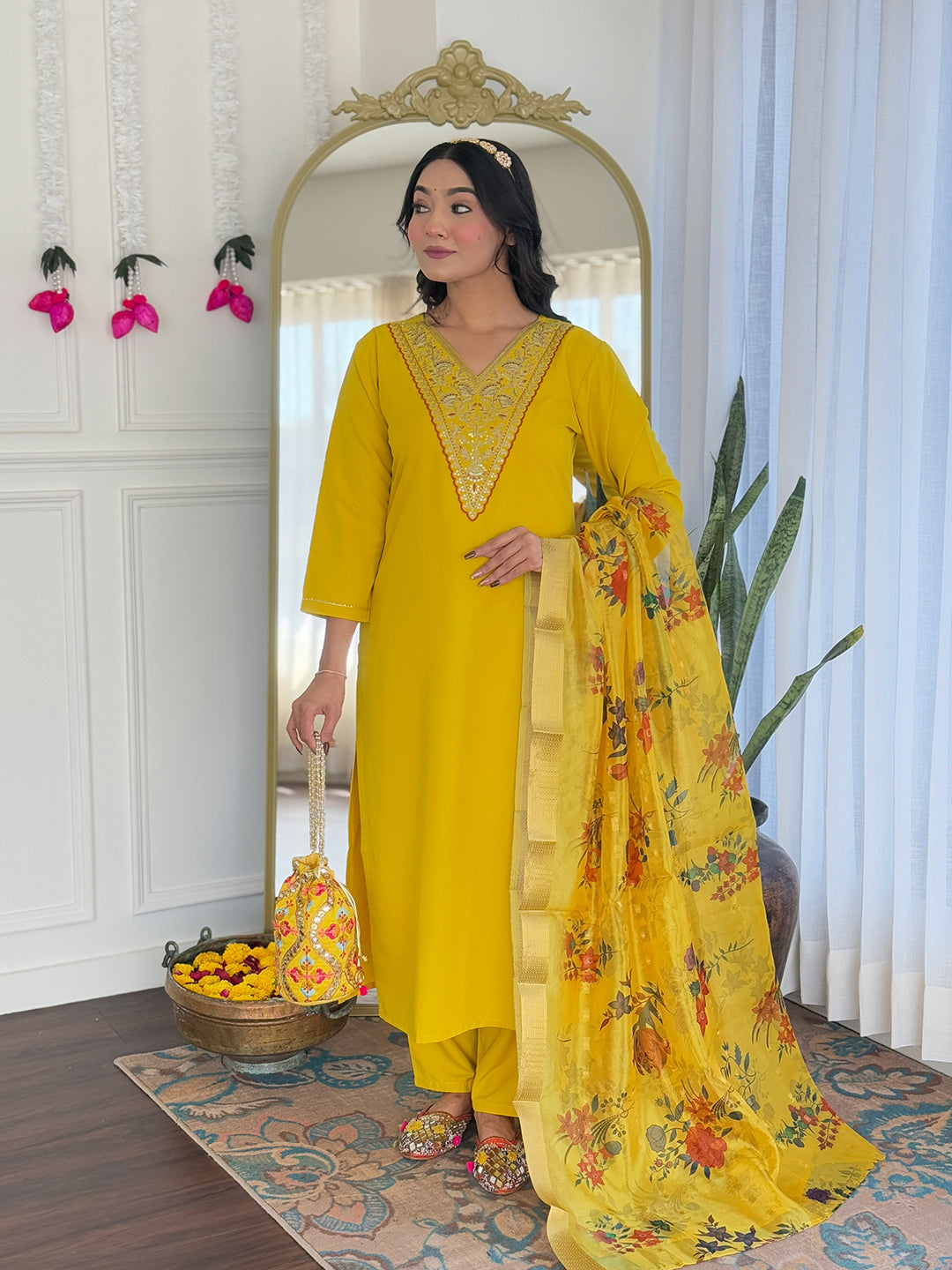 yellow traditional outfit 
