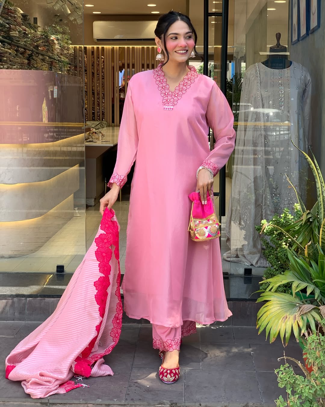 light pink colour indian dress