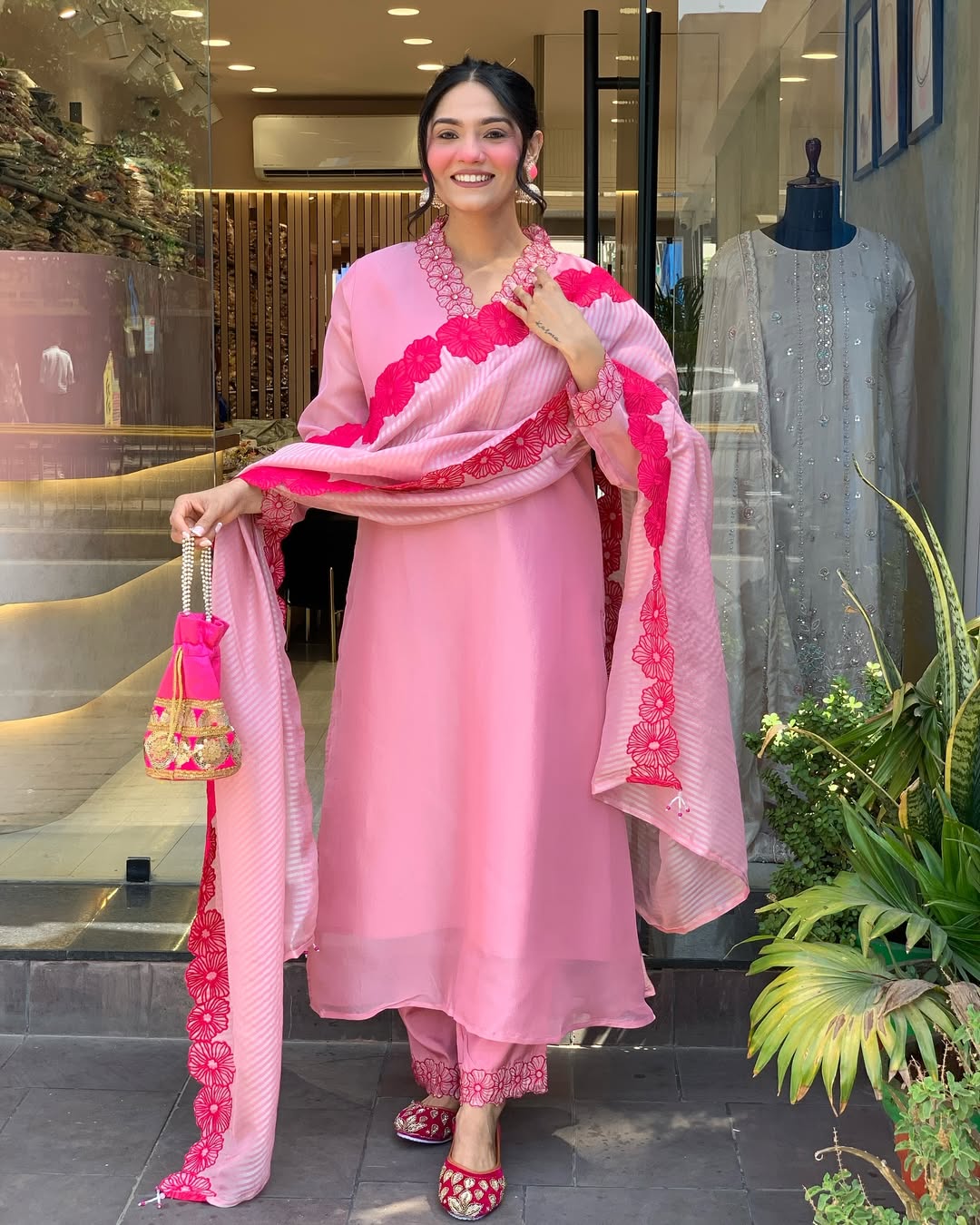 light pink colour indian dress