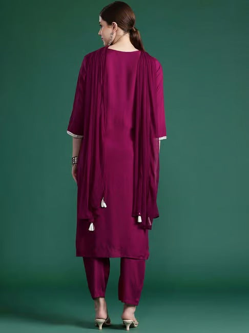 magenta salwar suit