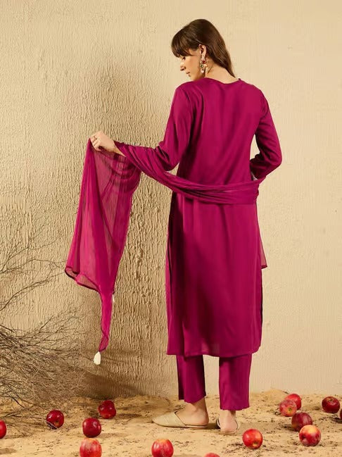 magenta salwar suit