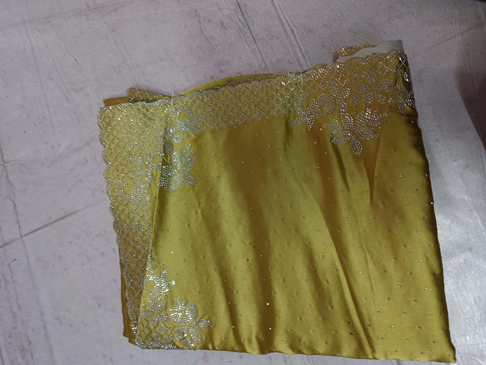 Premium Deep Teal Silk Saree with Intricate Gold Zari Embroidery and Heavy Zarkan Diamond Work.