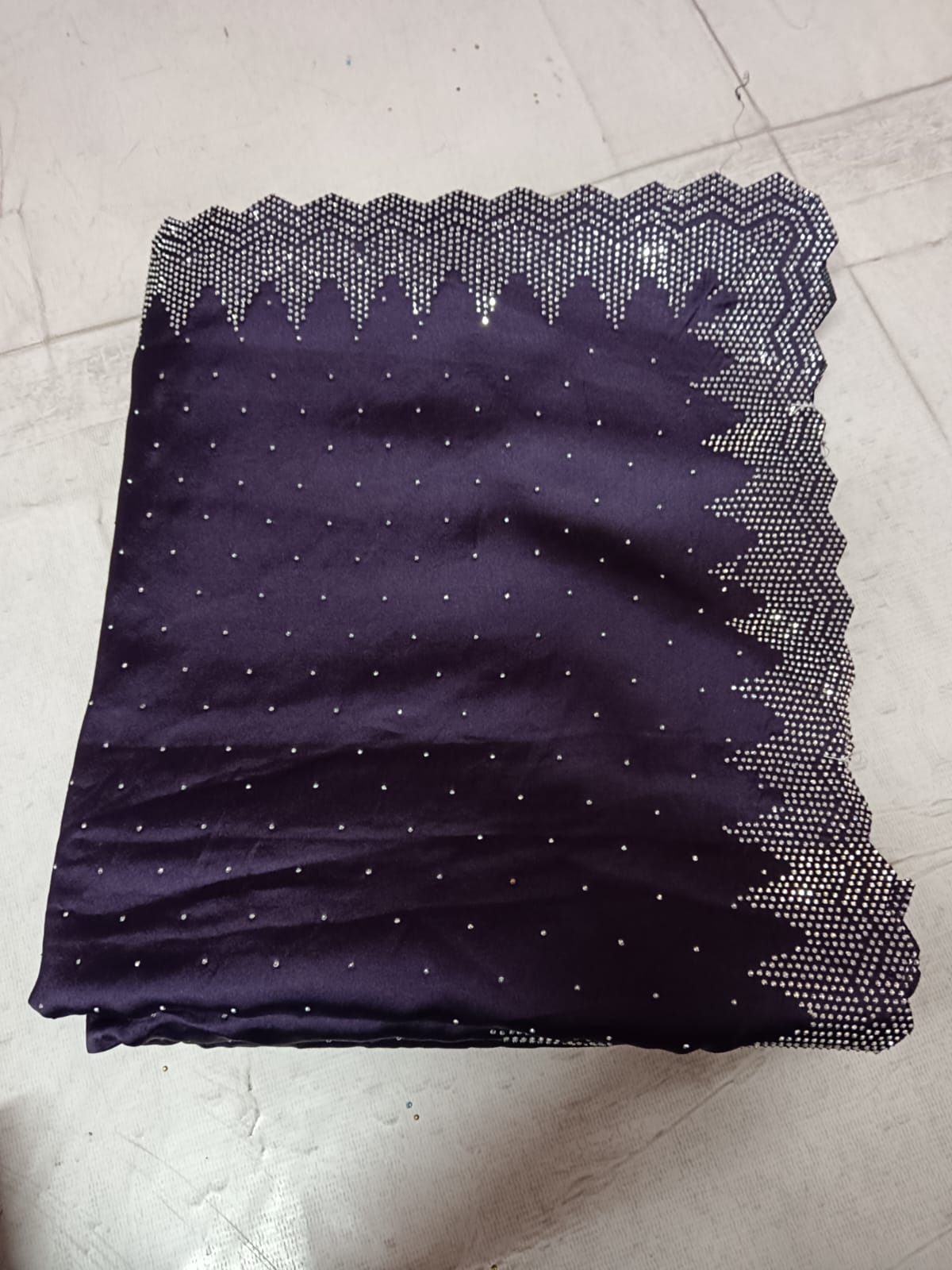 Premium Deep Teal Silk Saree with Intricate Gold Zari Embroidery and Heavy Zarkan Diamond Work.