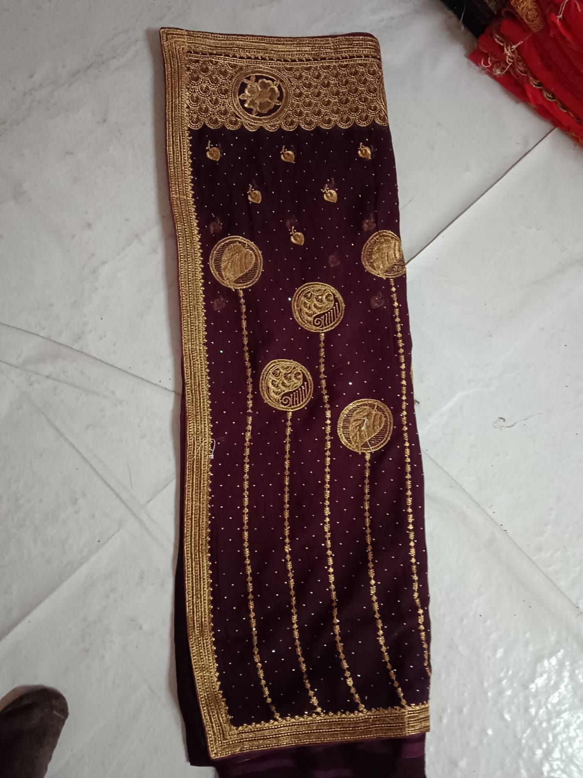 heavy work saree
