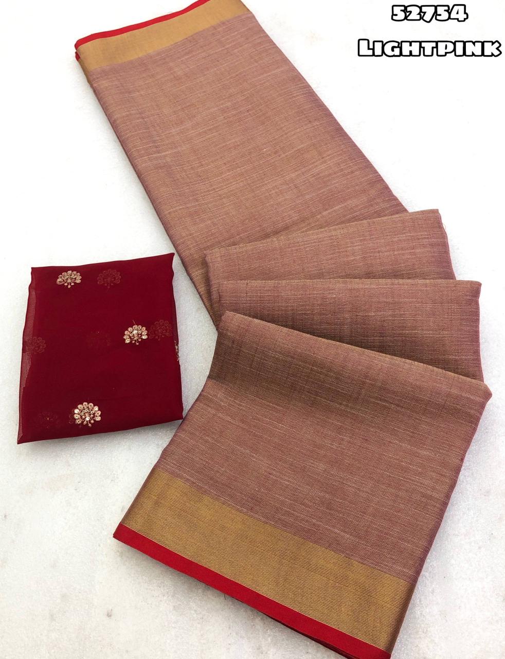 tissue silk saree contrasts gold zari weaving border with tussle