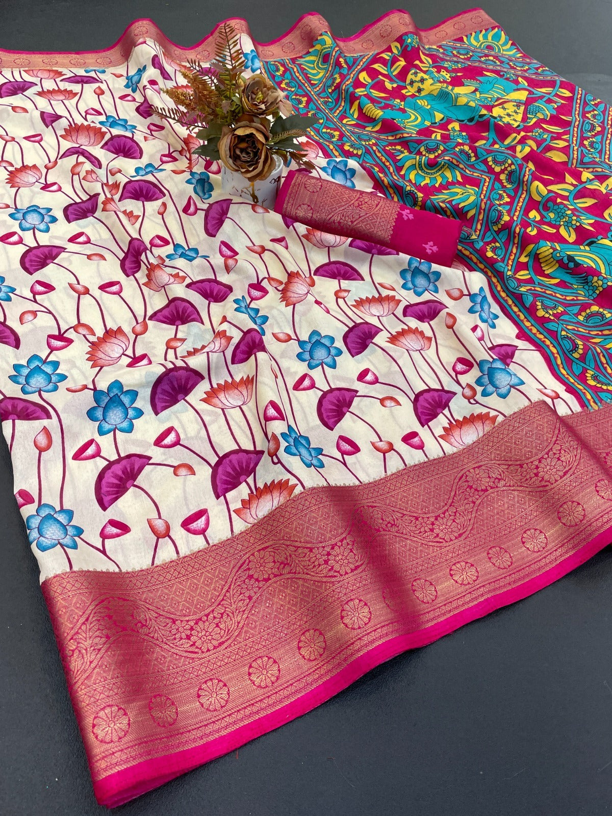 designer dola silk saree is a perfect fusion of timeless elegance