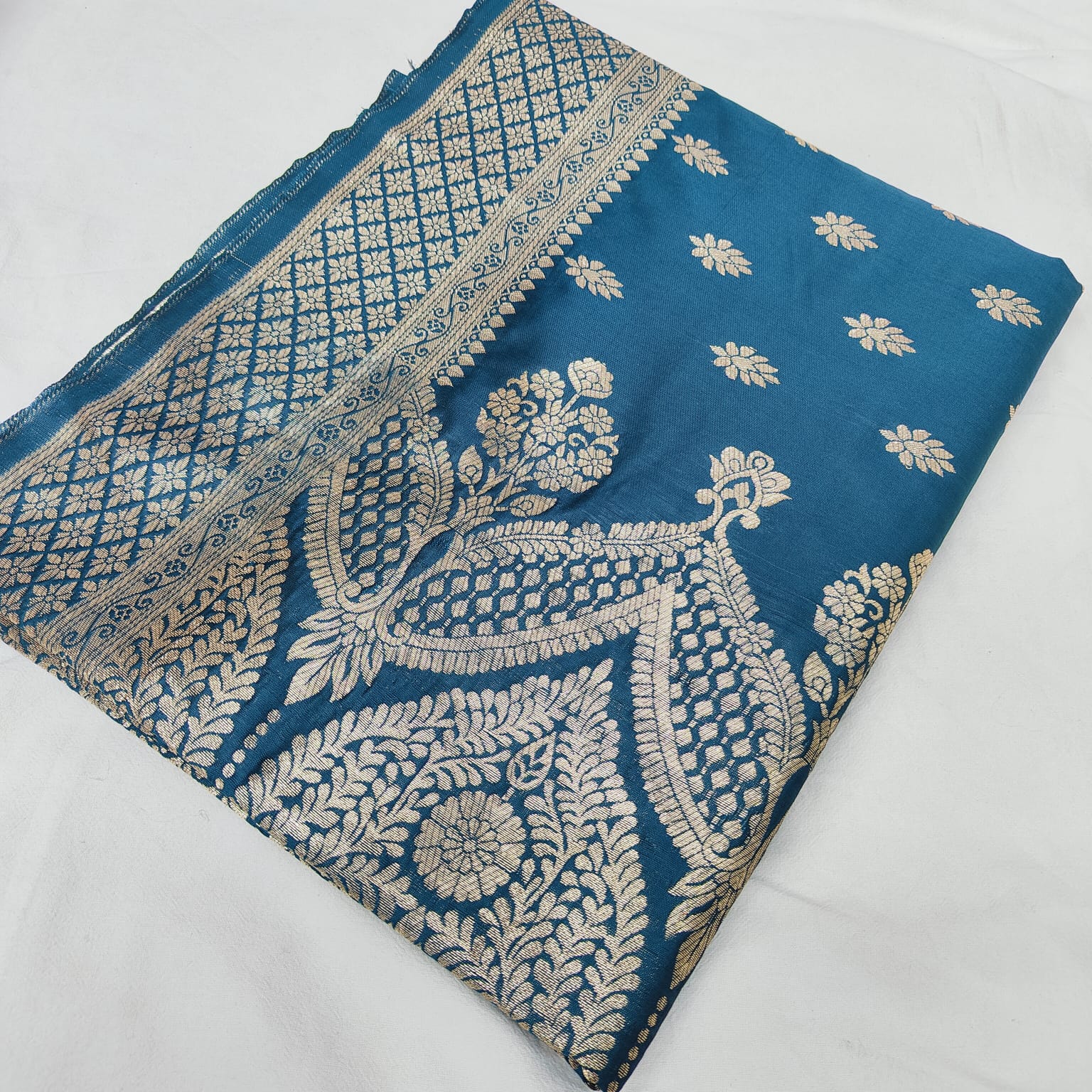 gold zari work silk saree