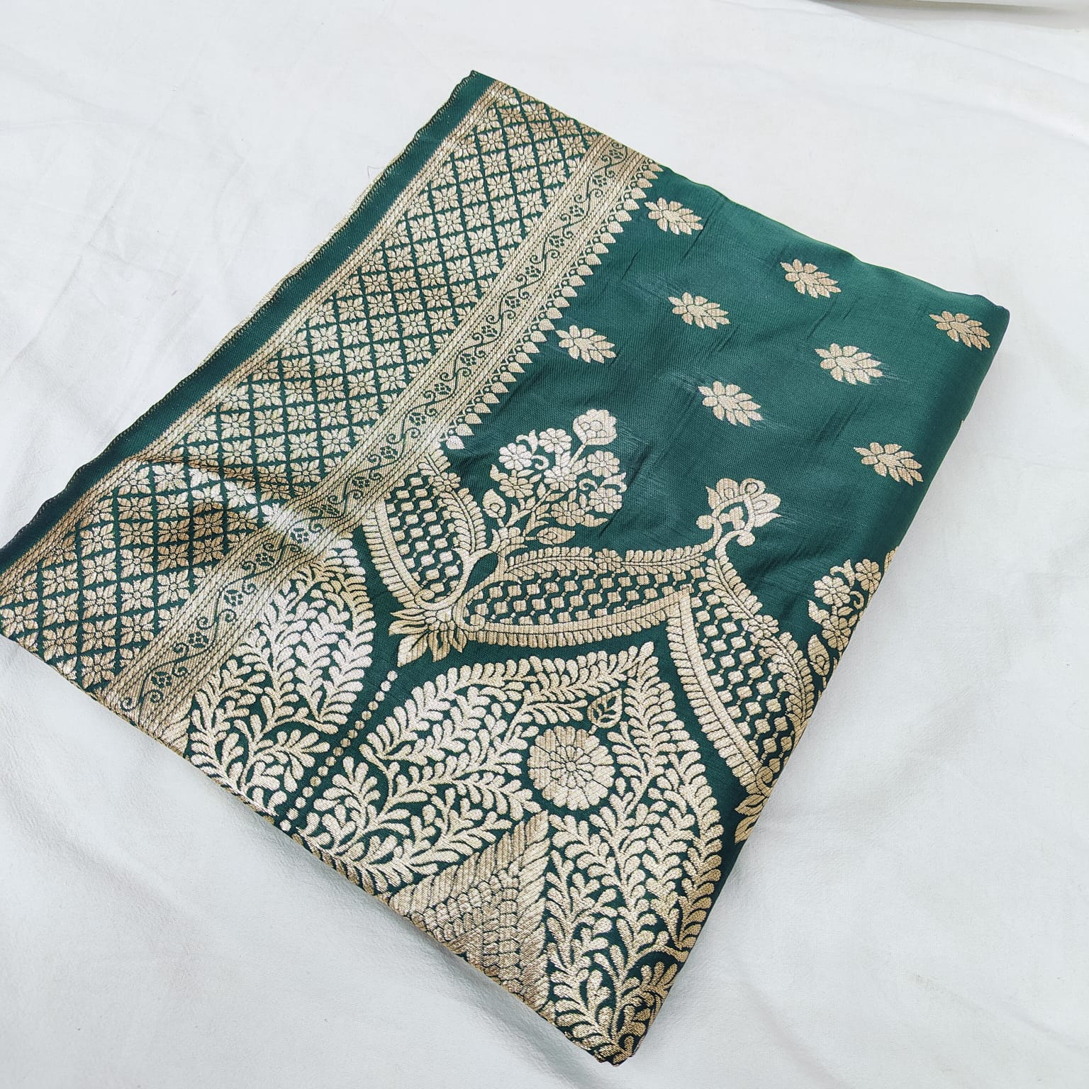 gold zari work silk saree