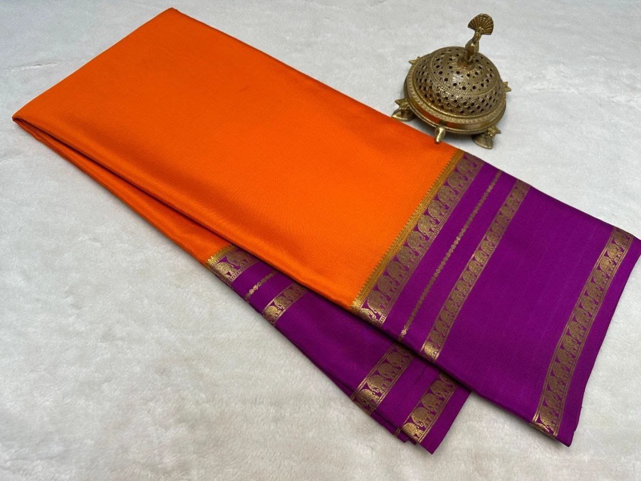 semi Crepe Mysore Silk sarees