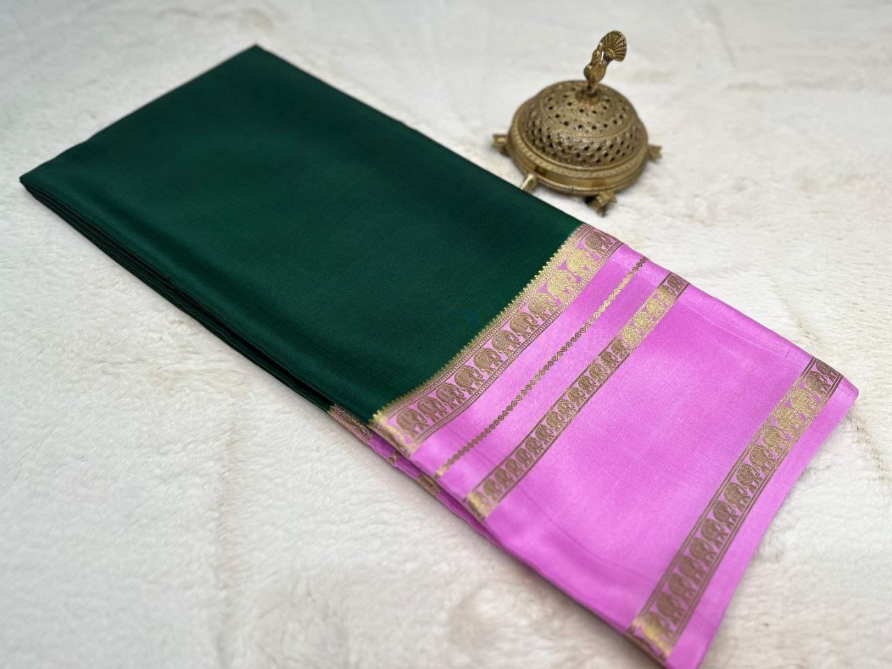 semi Crepe Mysore Silk sarees