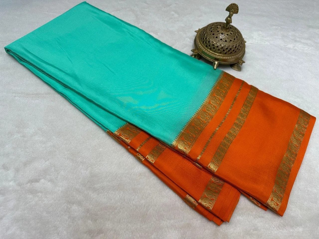 semi Crepe Mysore Silk sarees