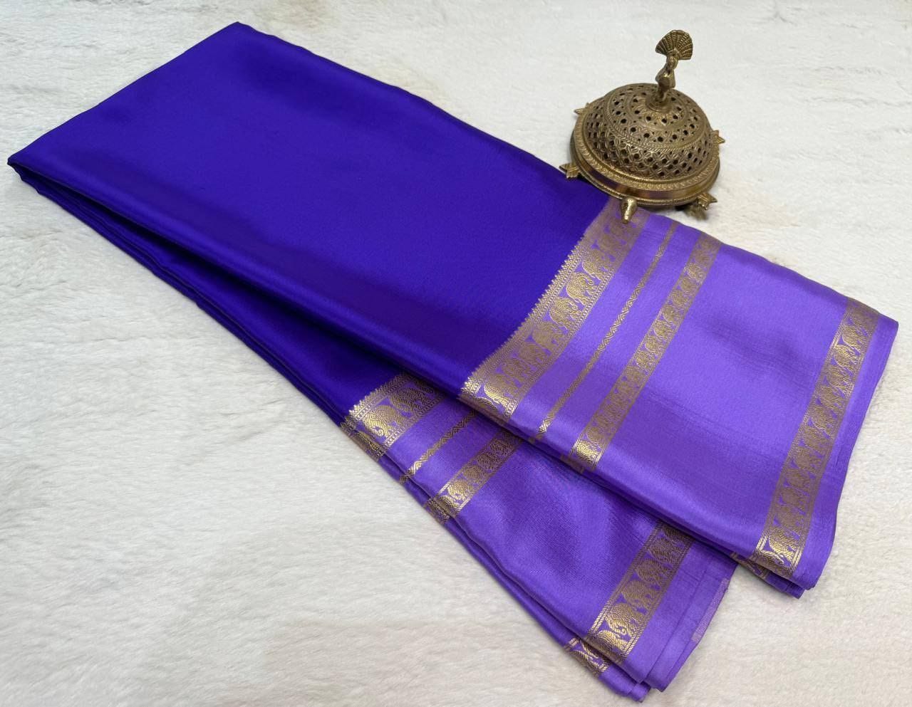 semi Crepe Mysore Silk sarees