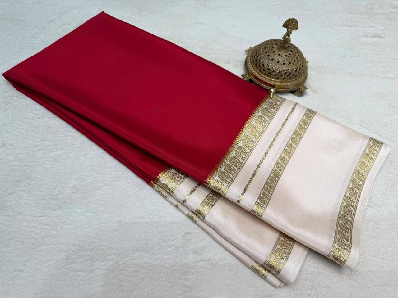 semi Crepe Mysore Silk sarees