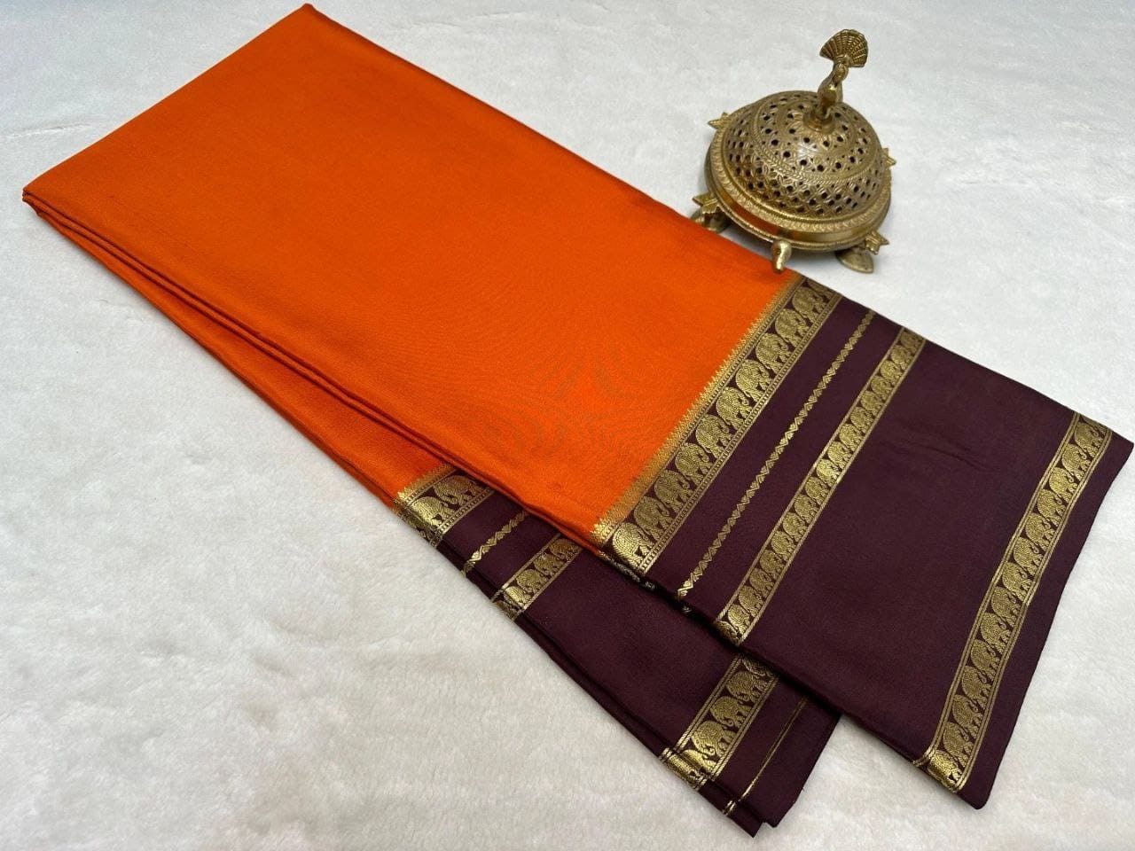 semi Crepe Mysore Silk sarees