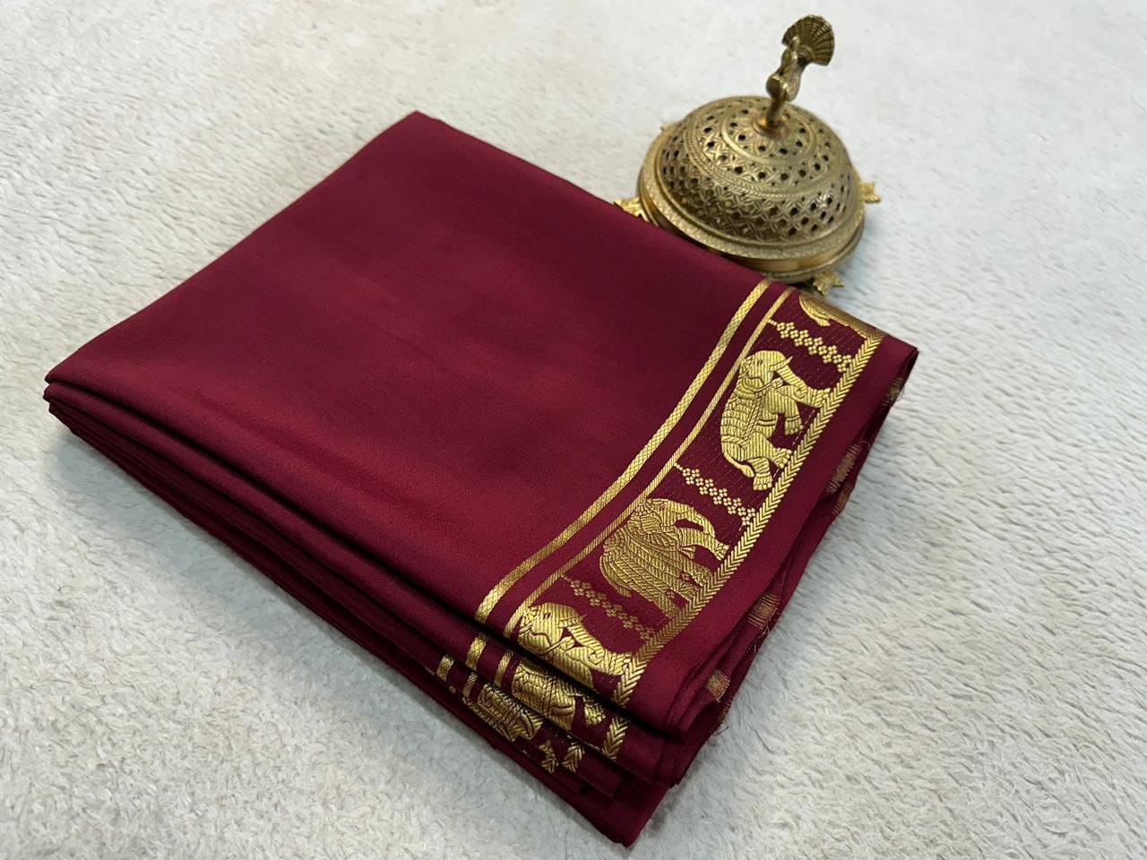 elephant desgin semi Mysore silk saree