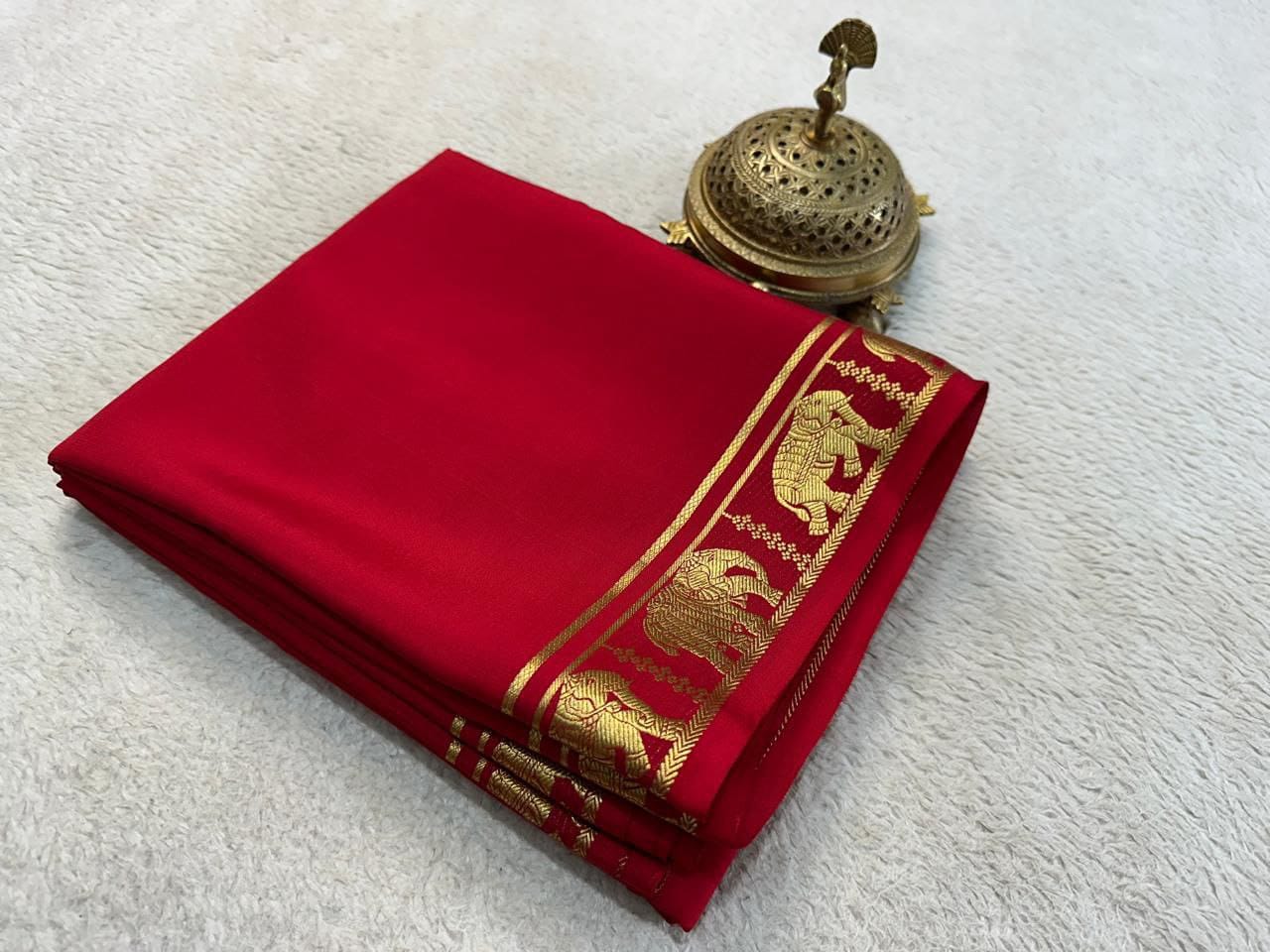 elephant desgin semi Mysore silk saree