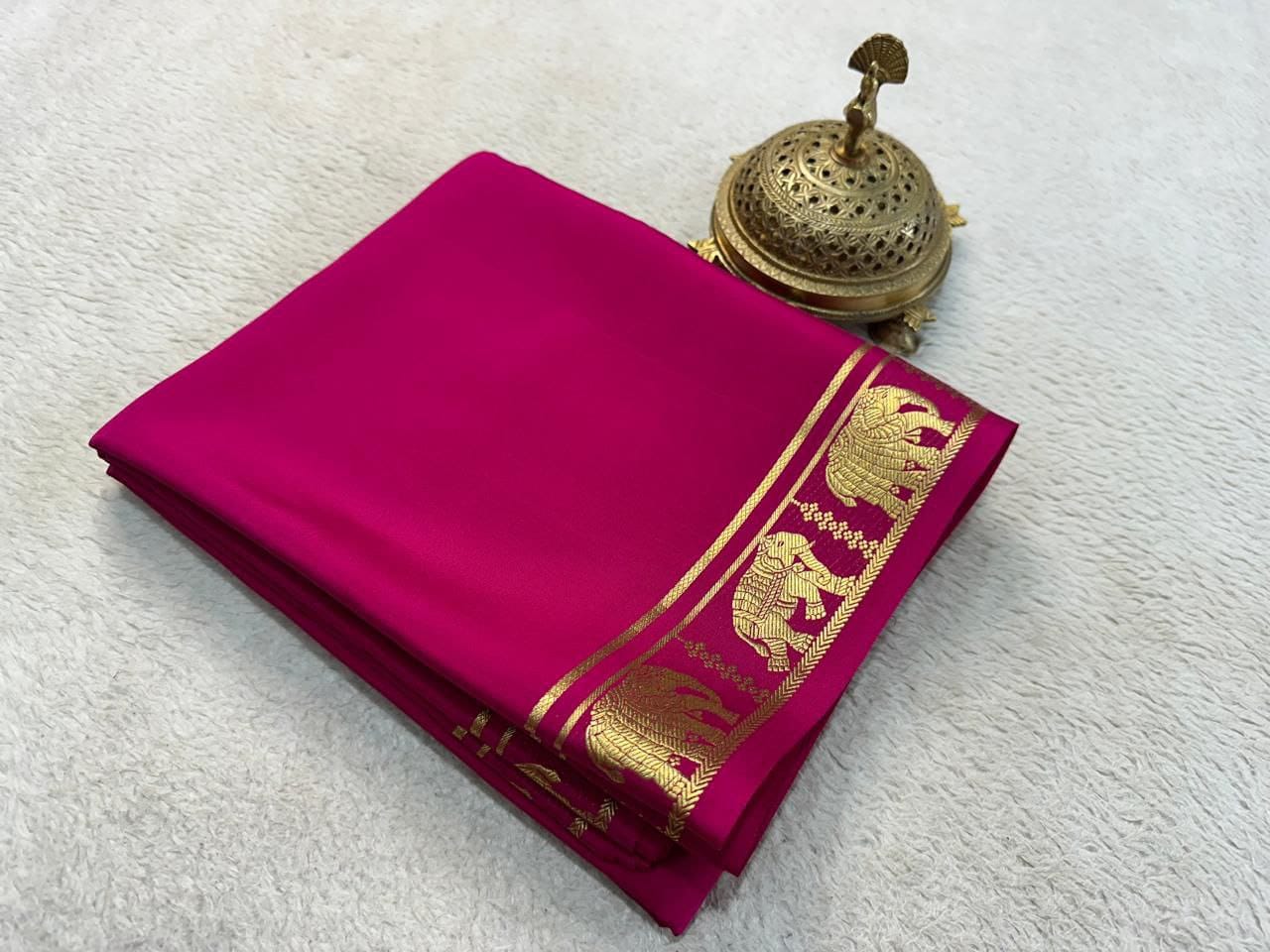 elephant desgin semi Mysore silk saree