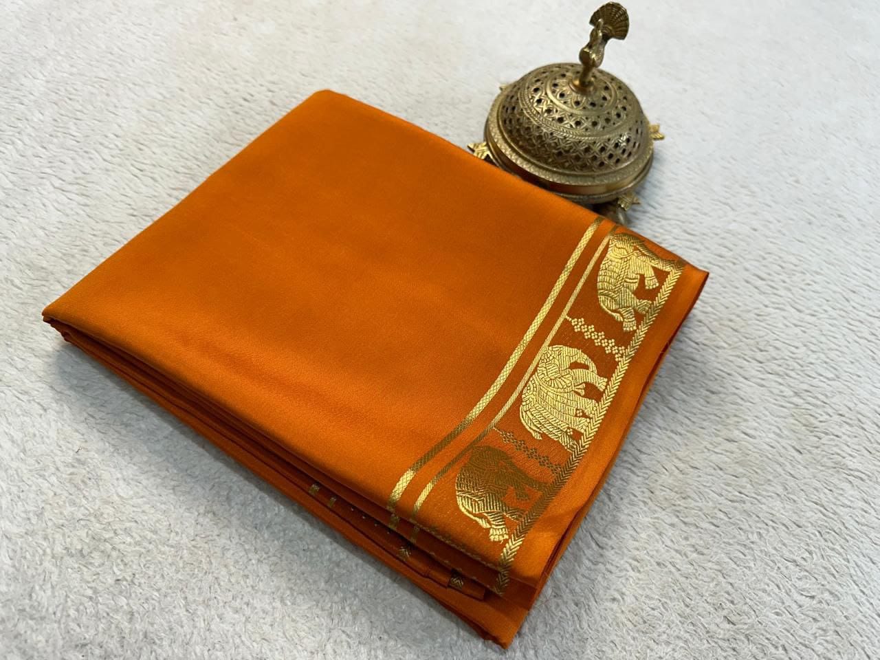 elephant desgin semi Mysore silk saree