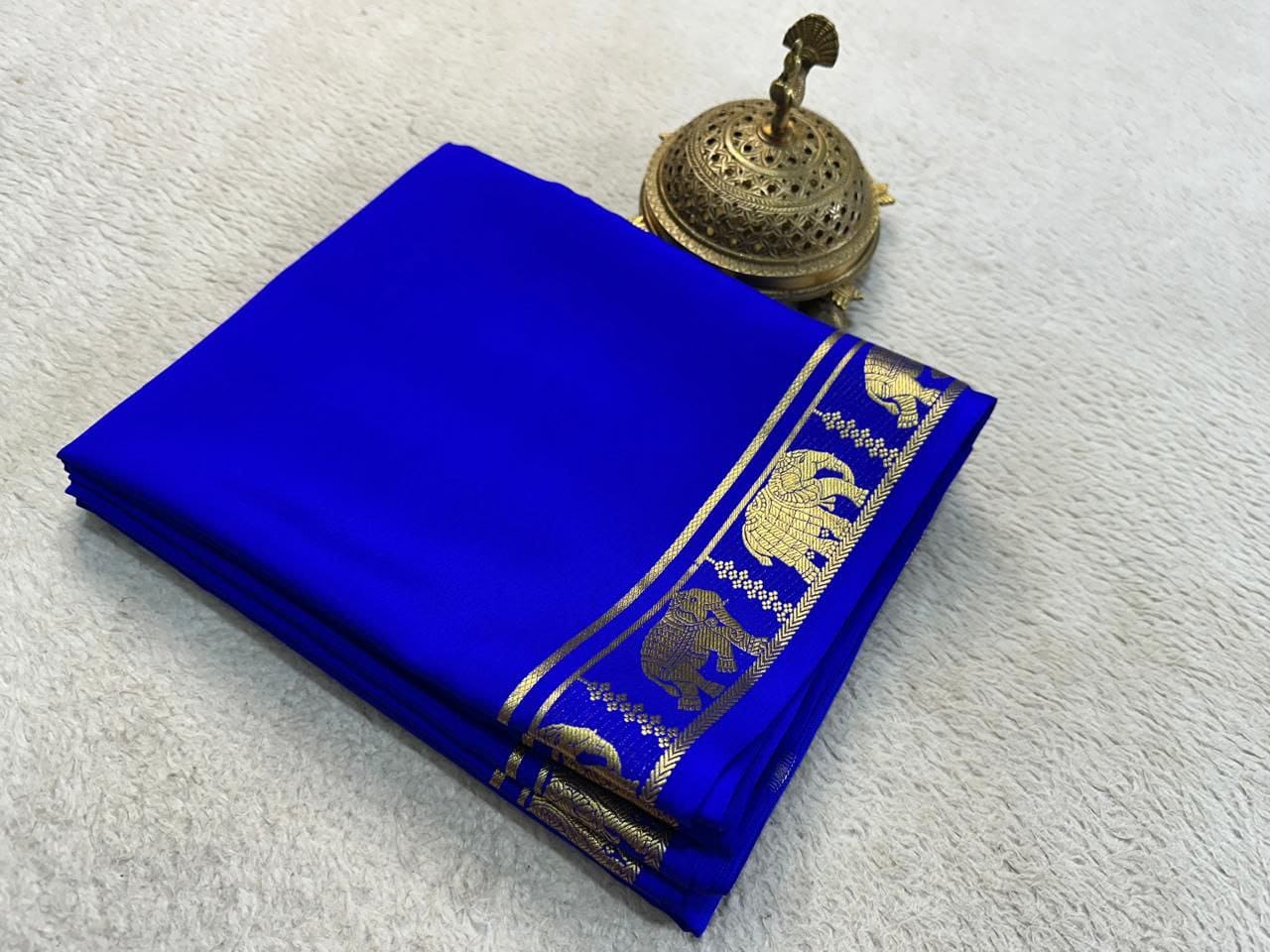 elephant desgin semi Mysore silk saree