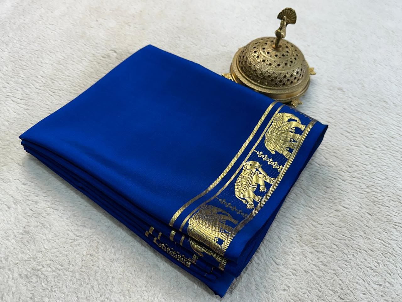elephant desgin semi Mysore silk saree