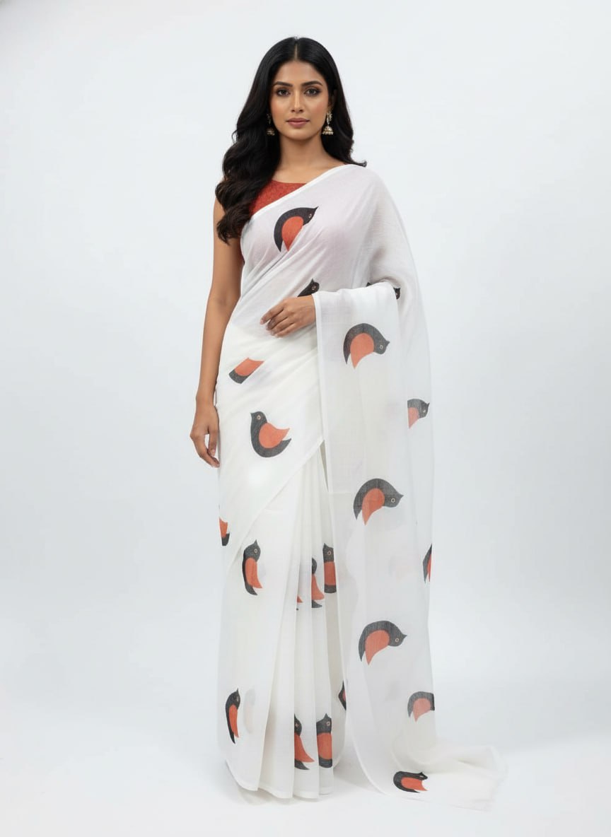 cotton printed saree