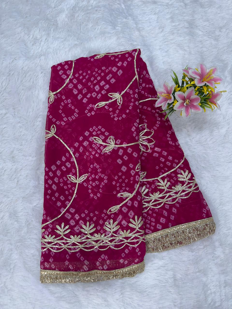 BANDANI Gota Work saree