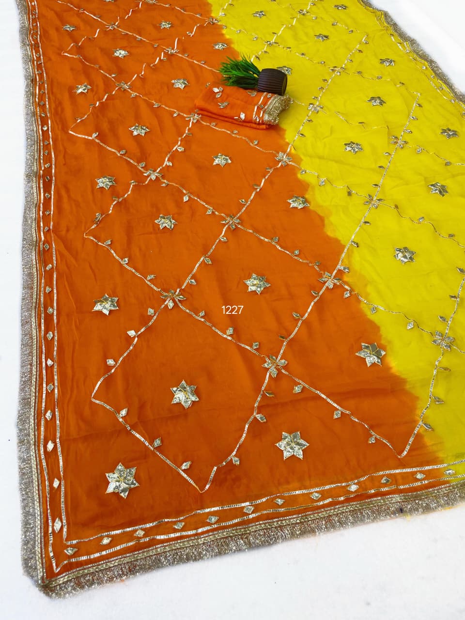 Original Hand Charkhi Gotta Work Saree