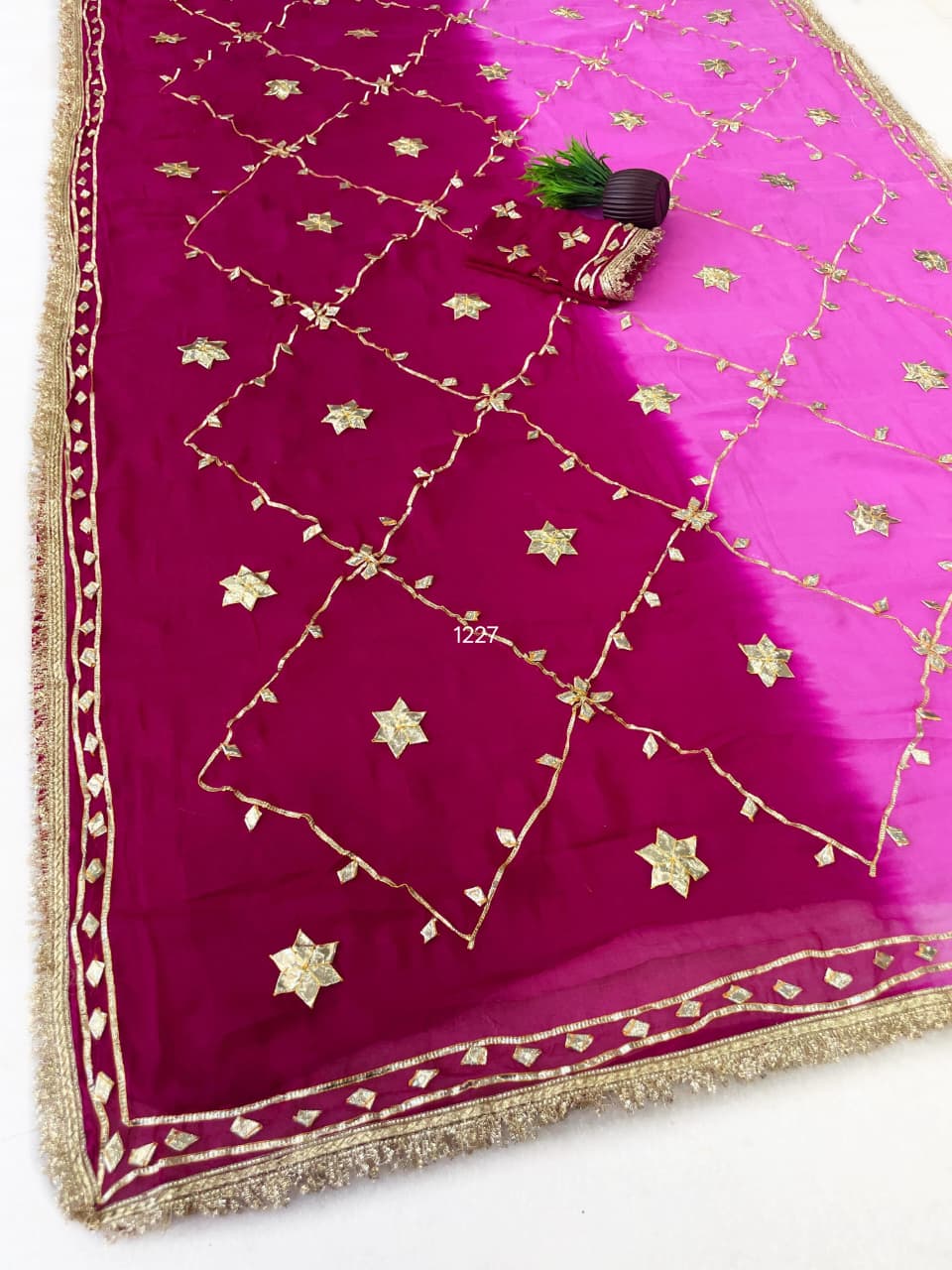 Original Hand Charkhi Gotta Work Saree