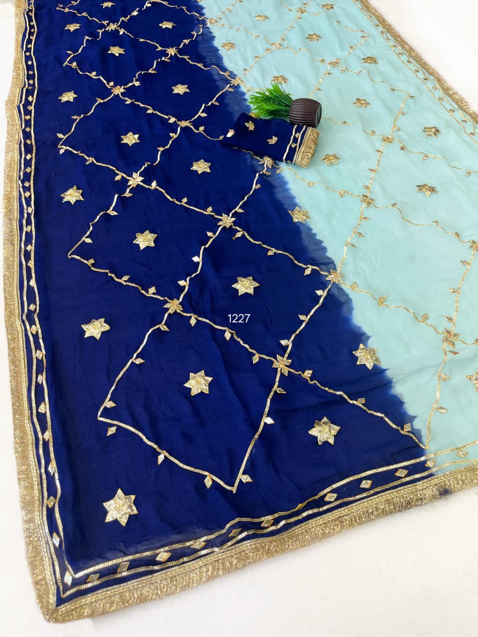 Original Hand Charkhi Gotta Work Saree