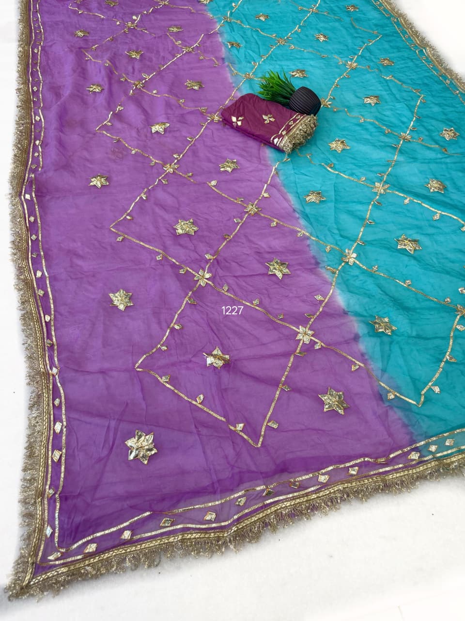 Original Hand Charkhi Gotta Work Saree