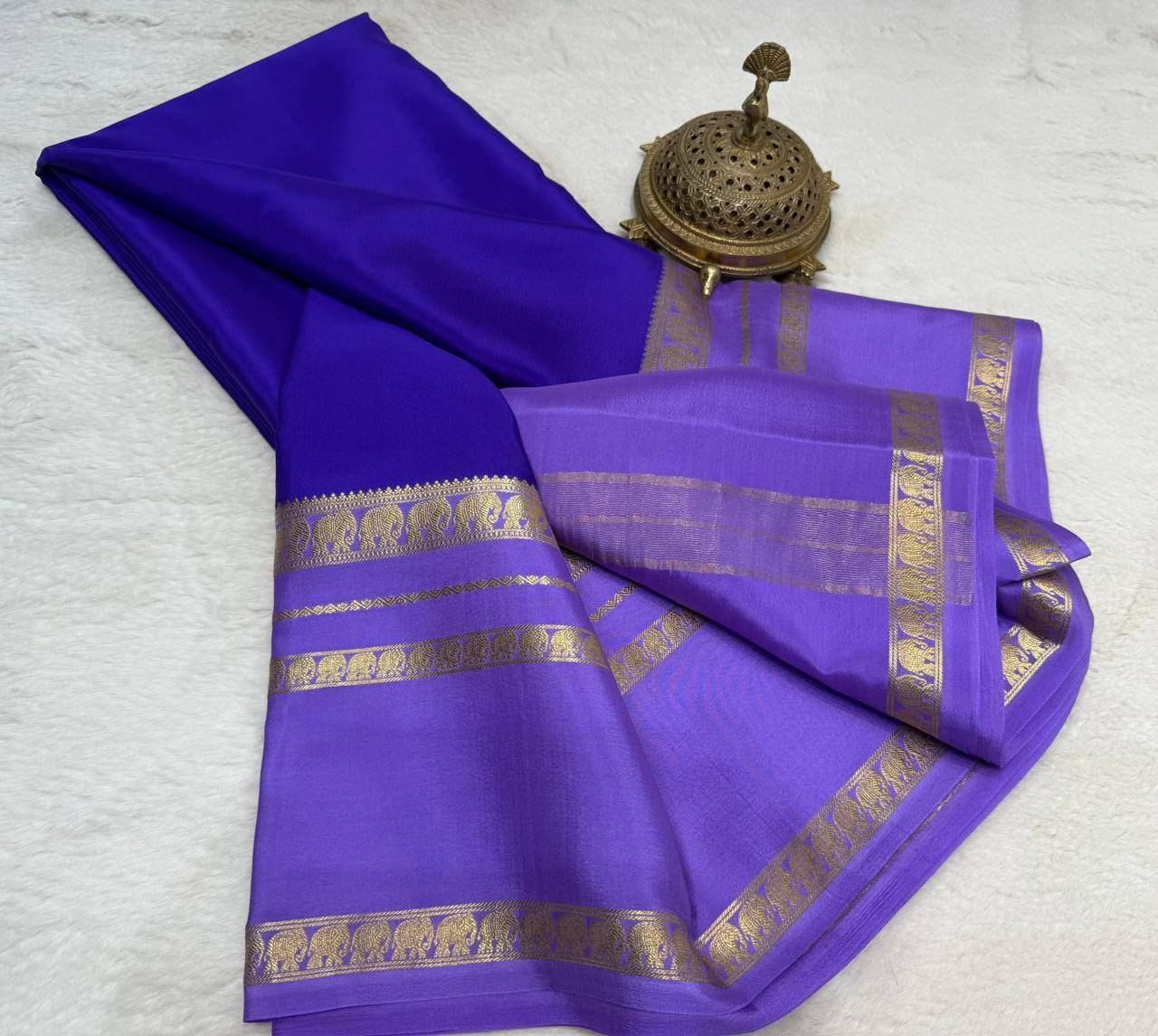 semi Crepe Mysore Silk sarees