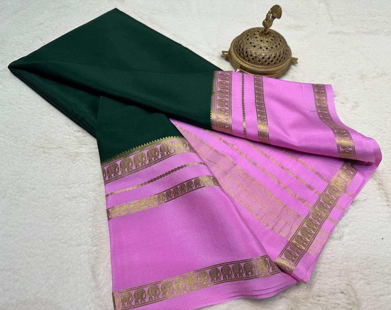 semi Crepe Mysore Silk sarees