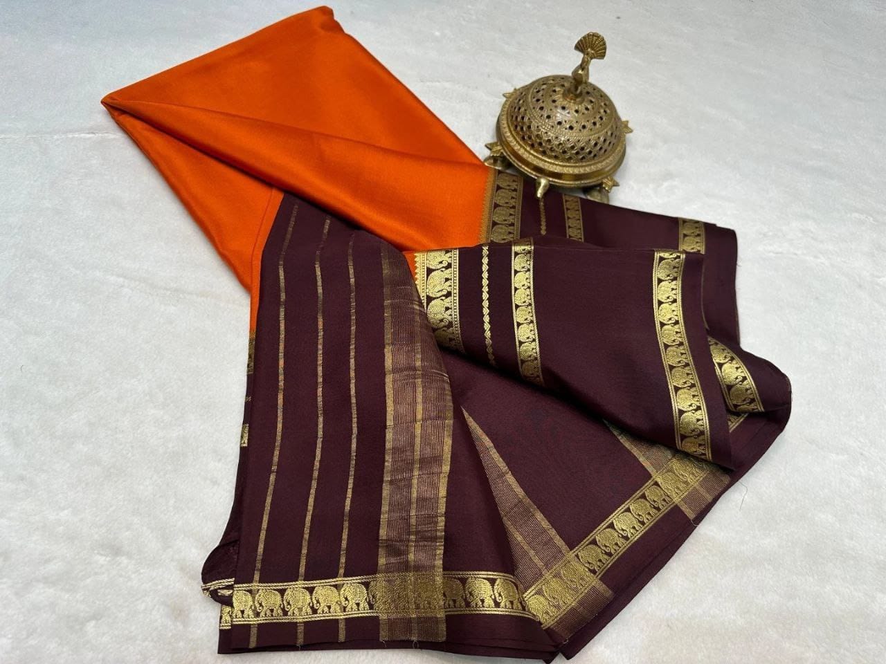 semi Crepe Mysore Silk sarees