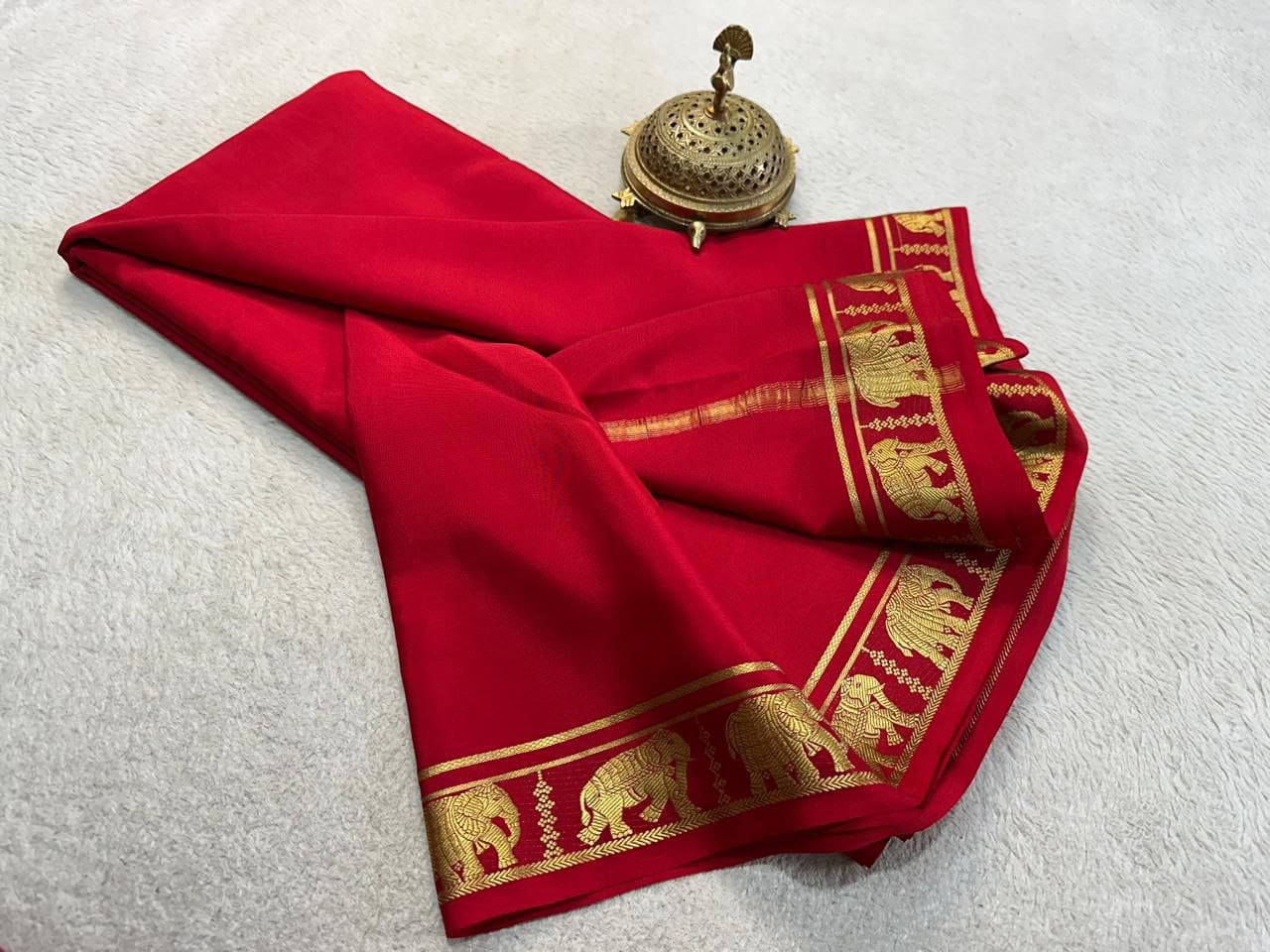 elephant desgin semi Mysore silk saree