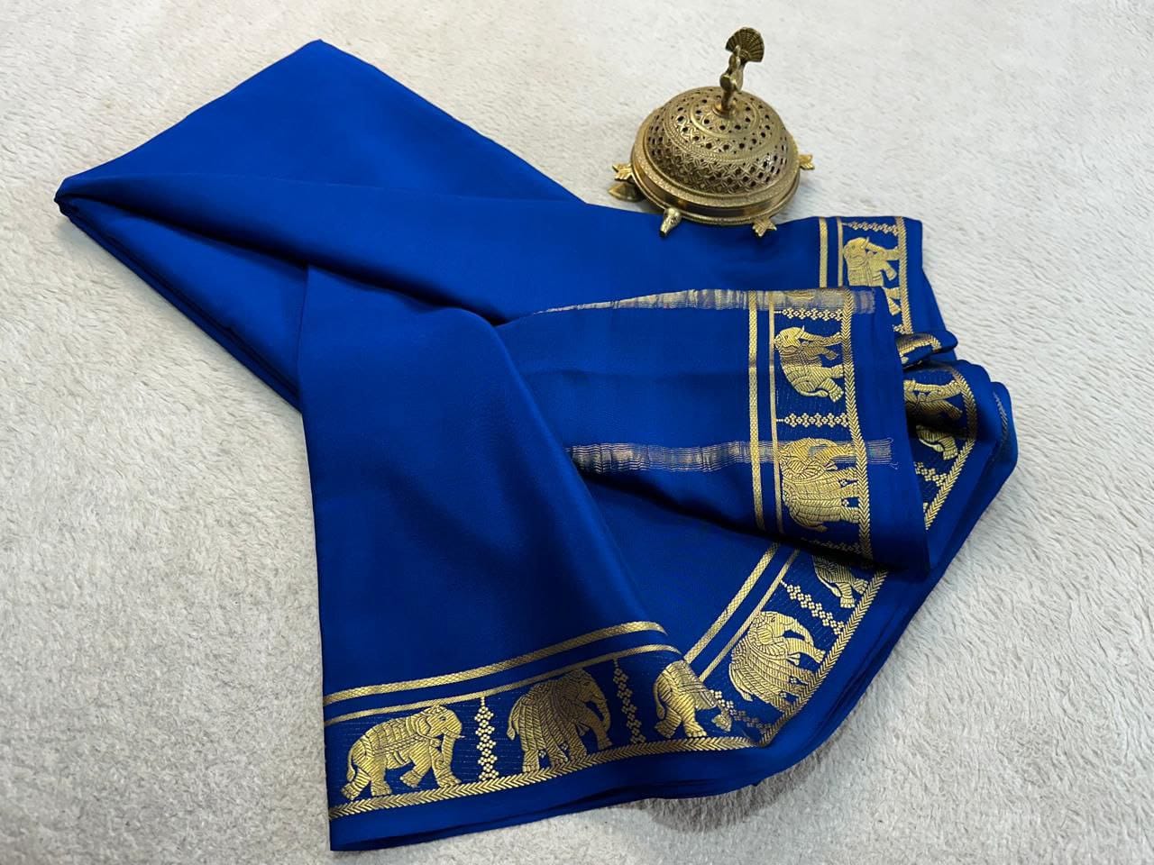 elephant desgin semi Mysore silk saree