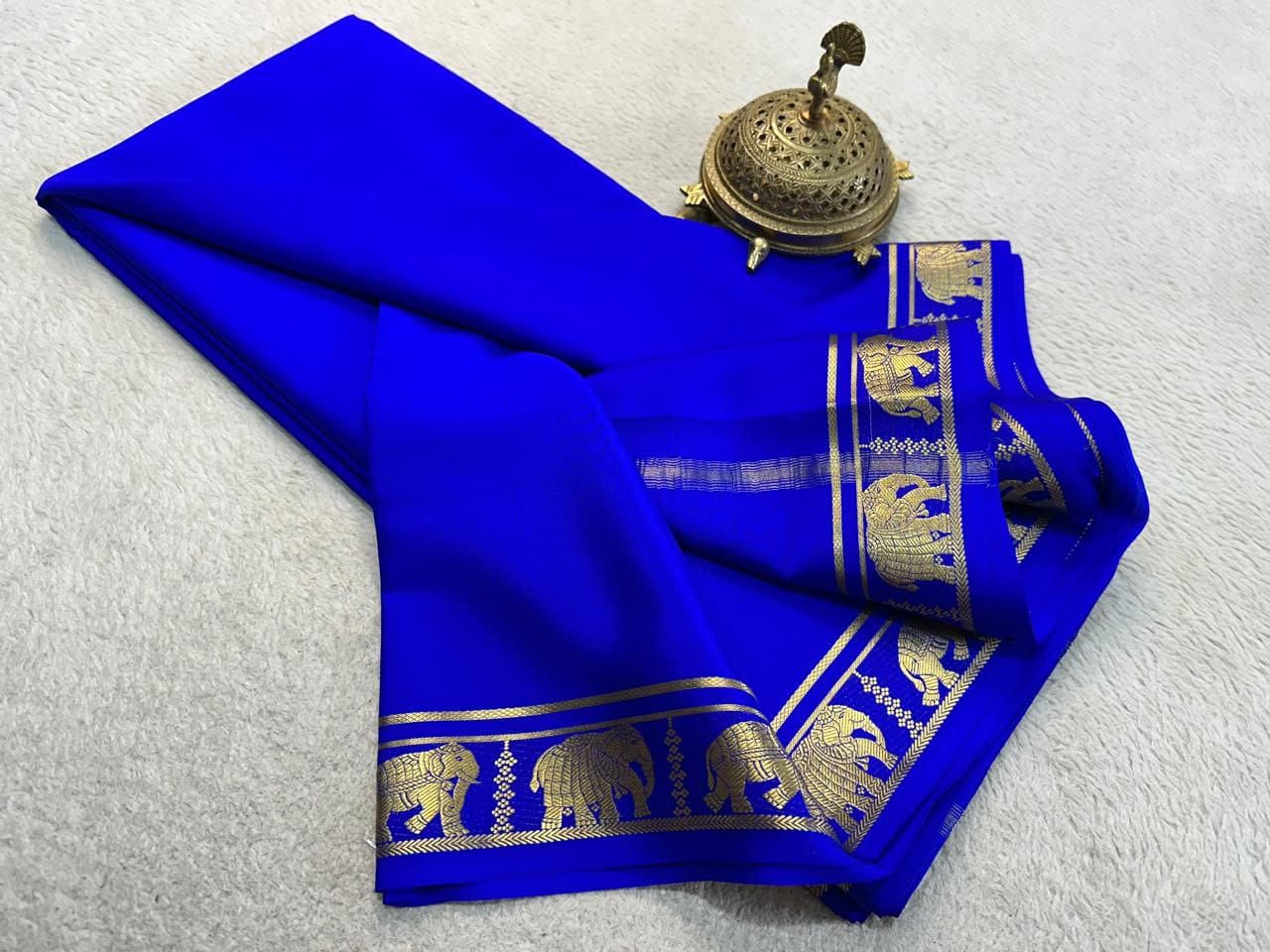 elephant desgin semi Mysore silk saree