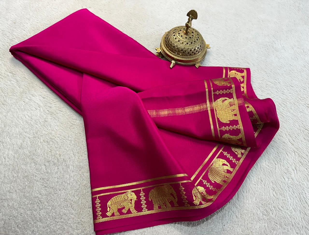 elephant desgin semi Mysore silk saree