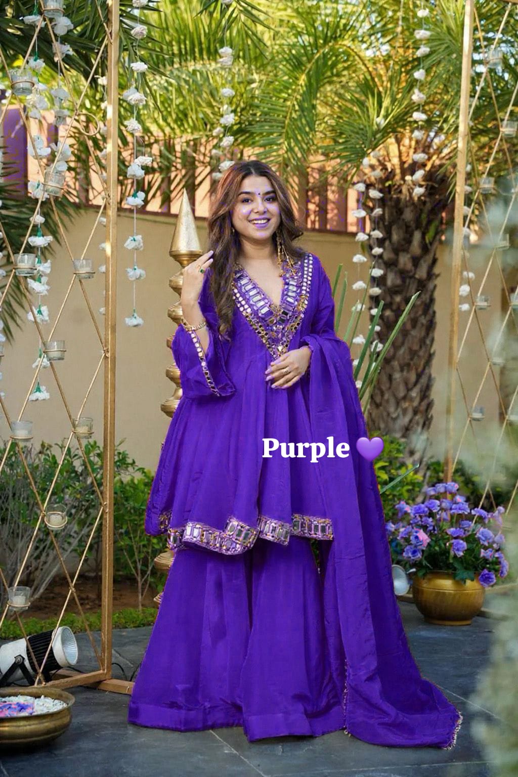 Heavy quality chinon silk fabric designer festival wear 3pcs peplum dress with original mirror work